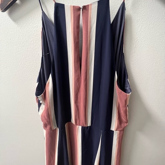 Nwot Striped (Navy, White, Pink) Drop Waist V-Neck Express Maxi Dress, Medium - Picture 8 of 8